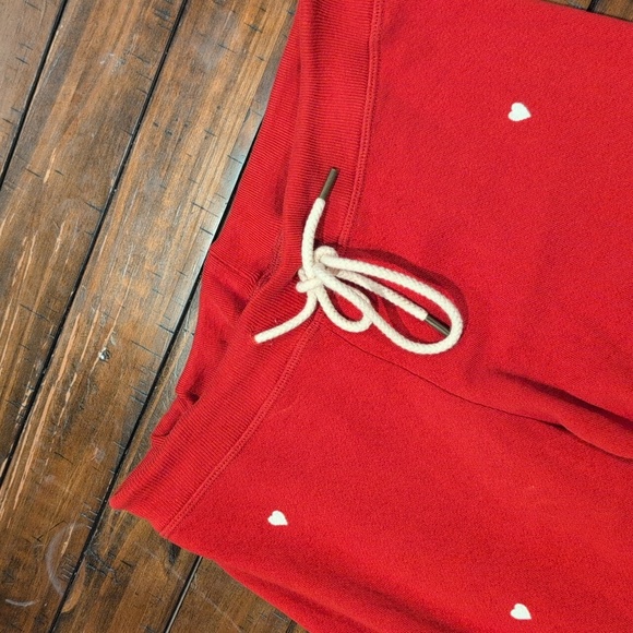 THE GREAT. Red Joggers with White Heart Accents - Picture 2 of 9